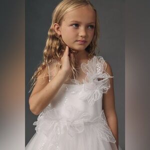 New Anthropologie Princess Daliana 3D Floral Flower Girl Dress Size 8